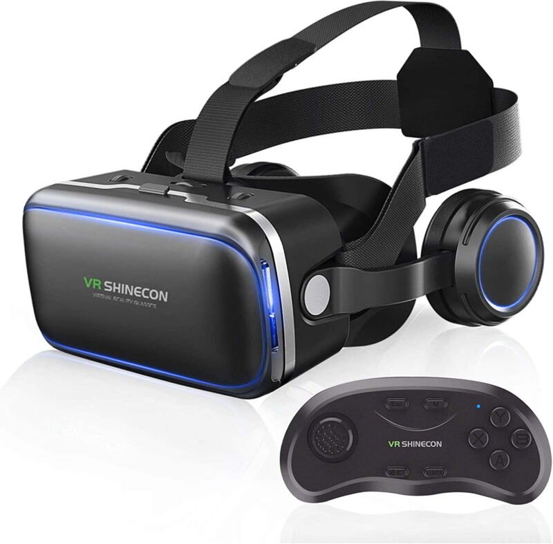 VR-Headset kompatibel mit iPhones und Android-Smartphones, 3D-Virtual-Reality-Gaming-Brillensystem, 3D-Virtual-Reality-B...