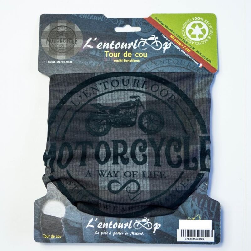Motorrad-Halstuch l'entourloop motorcycle forest grau Farbe grau