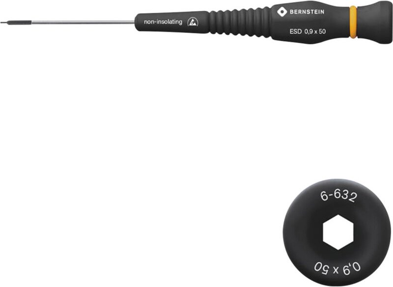 Bernstein Tools for Electronics ESD Innen-Sechskantschraubendreher Schlüsselweite (metrisch): 0.9 m