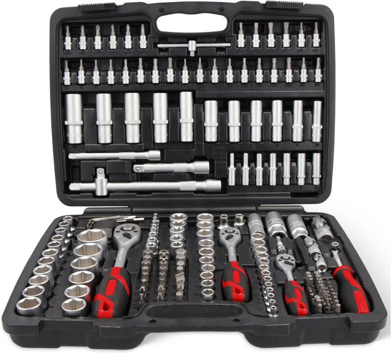 Steckschlüssel Satz, 179-teilig, 1/2 Zoll 1/4 Zoll & 3/8 Zoll Umschaltknarre, Sechskant-Steckschlüsseleinsatz, Torx- Sch...