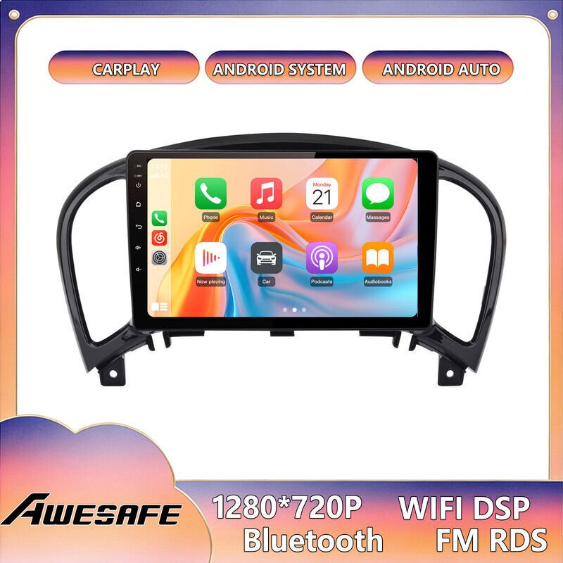 AWESAFE Autoradio Android 13 2GB+32GB für Nissan Juke (2010-2014) 9'' Touchscreen mit CarPlay GPS Bluetooth Android Auto