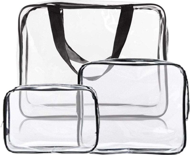Transparent schminktasche, 3-pack