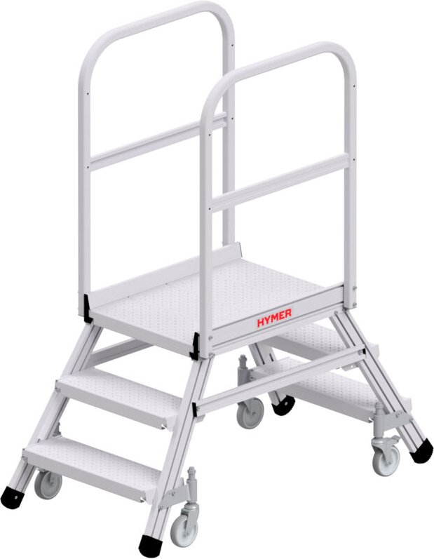 Hymer Podesttreppe 6389 R13 fahrbar zweiseitig begehbar 2x3 Stufen