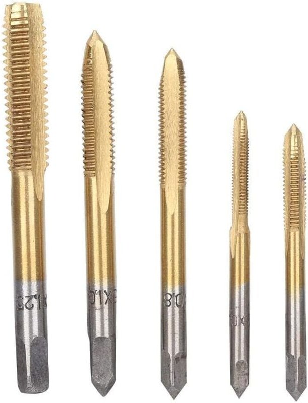 5-teiliger Gewindebohrer, M3 M-4 M5 M6 M8, Bohrersatz, Gewindebohrer, Senker, Gewindebohrwerkzeug zum Gewindeschneiden a...