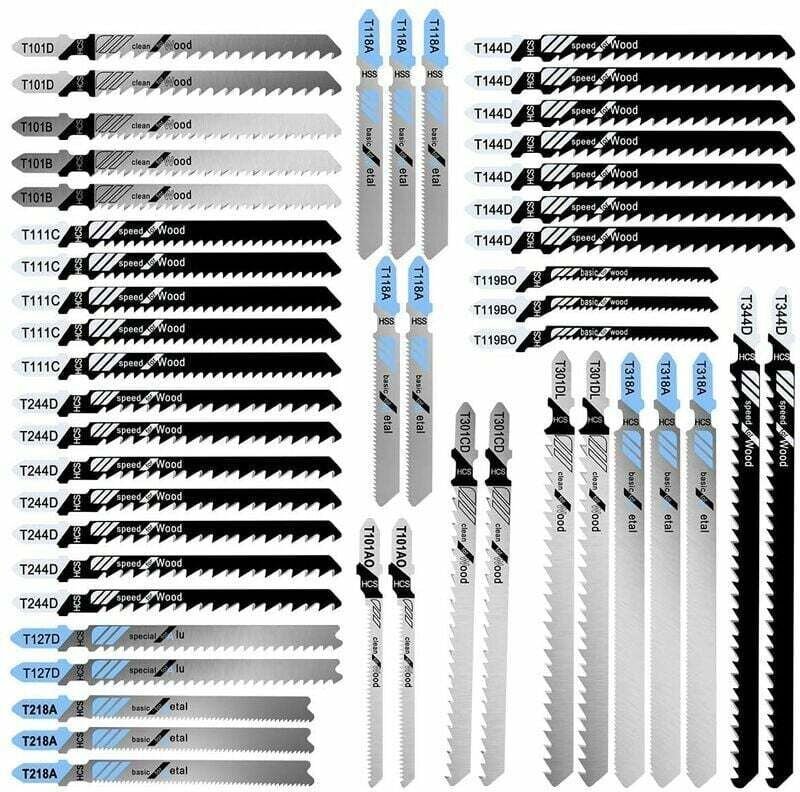 Stichsägeblätter mit T-Schaft, 48-teiliges Set HCS/HSS/BIM Metallsägeblätter, T118A, T218A, T318A, T127D, T144D, T244D, ...