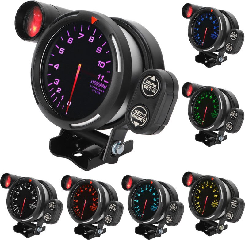 3,15 Zoll 80 mm Auto-Drehzahlmesser Drehzahlmesser Zähler 7 Farben Kfz-Instrument Hochempfindlich.