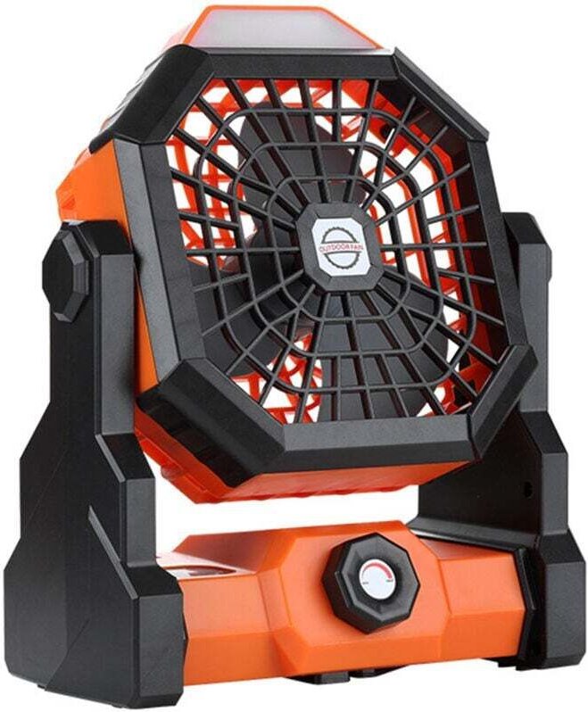 Vtizikl Ventilateur et brumisateur extérieur, rotation à 270°, avec lumière LED et crochet de suspension, ventilateur de...