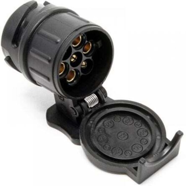 Anhängersteckdosenadapter - 13 auf 7 polig - 12 V 50 A - Für Bremslichter, Kennzeichenbeleuchtung, Blinker - Verkehrssic...