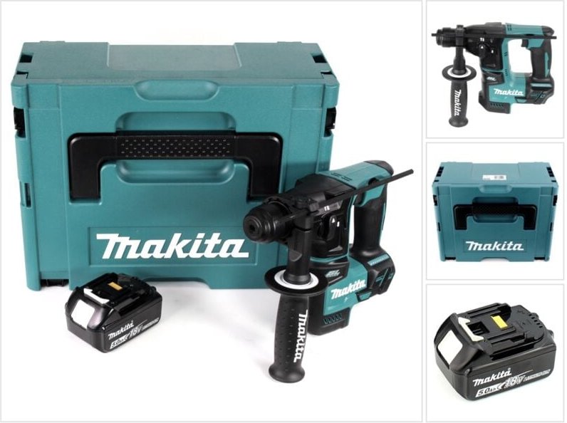 Dhr 171 T1J Akku Bohrhammer Brushless sds Plus + 1x Akku 5,0Ah + Makpac - ohne Ladegerät - Makita