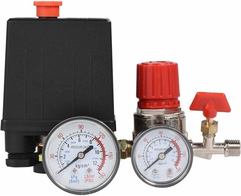 Luftkompressor mit 12 bar Druckschalter und Manometer - Druckschalter für Kompressor-Steuerventilregler
