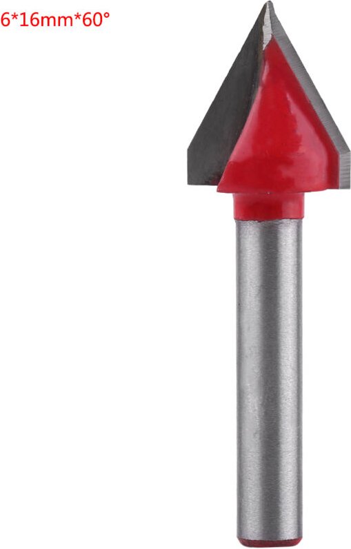 Eosnow Wolframstahl Holzbearbeitung CNC-Fräser der Schärfe VGroove Schneidwerkzeug 6mm Schaft (616mm60°)