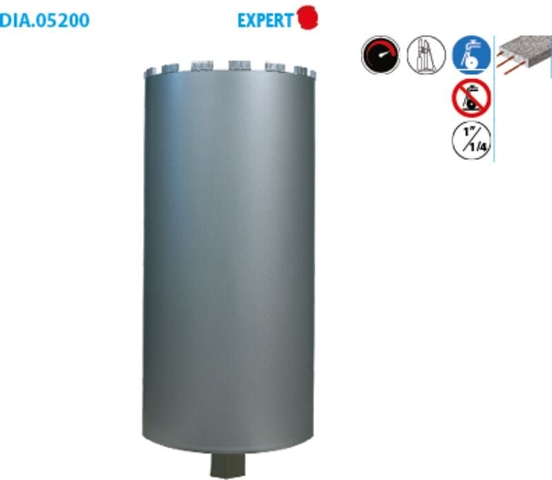 Diamantkrone für Stahlbeton Expert ø 108 Nutzlänge 410 mm, Stärke 4,0 mm