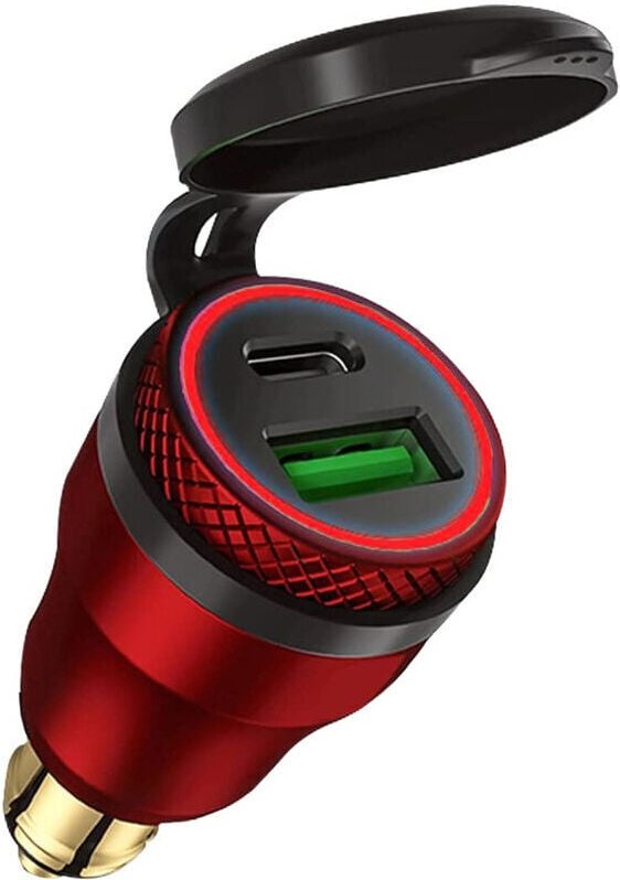 KZQ - Blaues Gehäuse) Motorrad-USB-Zigarettenanzünder-Adapter, Dual-USB-Buchse 12 v pd 3.0 & qc 3.0 für bmw Motorrad