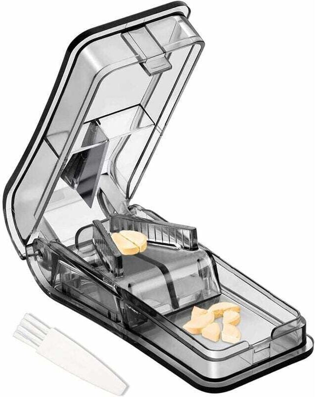 Pillenteiler für kleine und große Tabletten, Tablettenteiler mit Klinge zum Teilen Ihrer Pillen und Tabletten in zwei Hä...