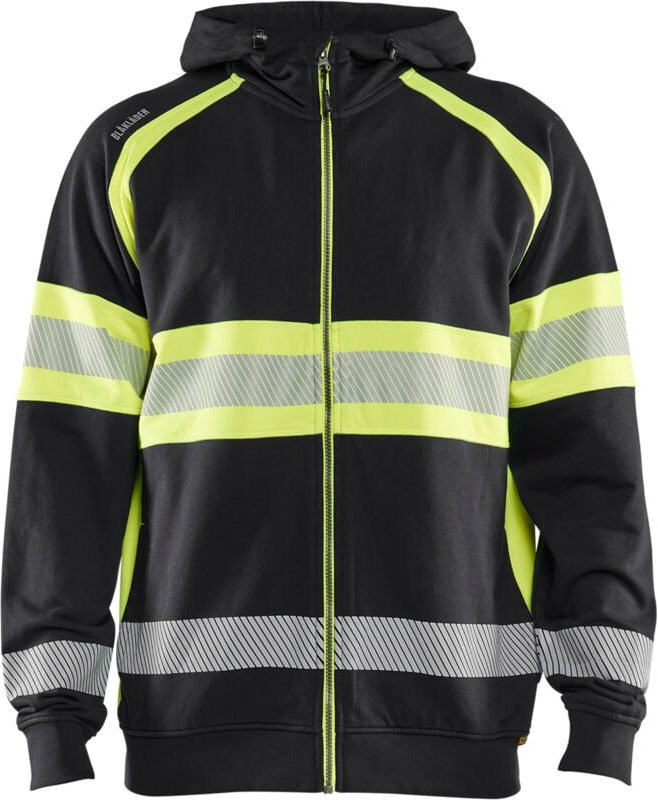 Hochsichtbarer Arbeitskapuzenpullover 3552 - Schwarz/Gelb 4XL