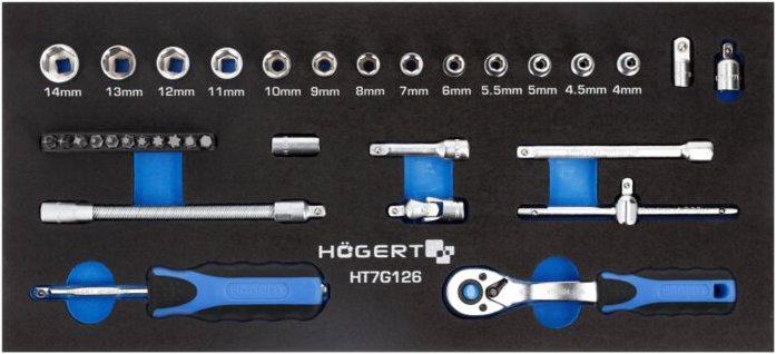 Högert Steckschlüsselsatz mit Ratsche 36 teilig