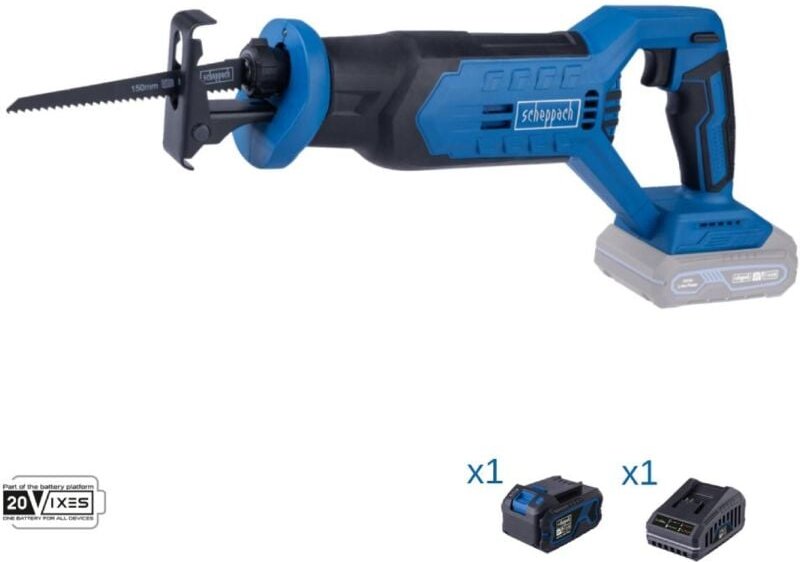 Scheppach - Sabelsage 20V Akku 4.0Ah und Ladegerat ixes c-rs100-x