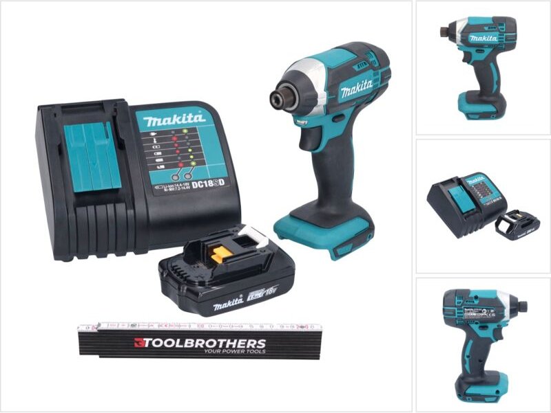 Toolbrothers Gliedermaßstab + DTD 152 SY1 Akku Schlagschrauber 18 V 165 Nm 1/4" + 1x Akku 1,5 Ah + Ladegerät