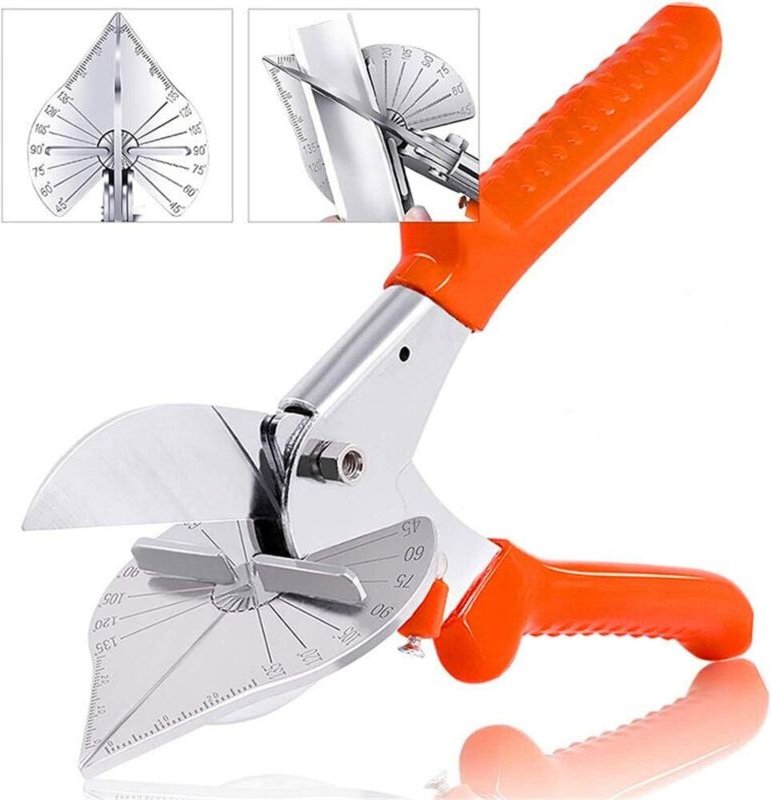 Mehrwinkel-Gehrungsschere, einstellbarer Winkel von 45 bis 135 Grad, Handwerkzeug zum Schneiden von Kork, Kunststoff, PV...