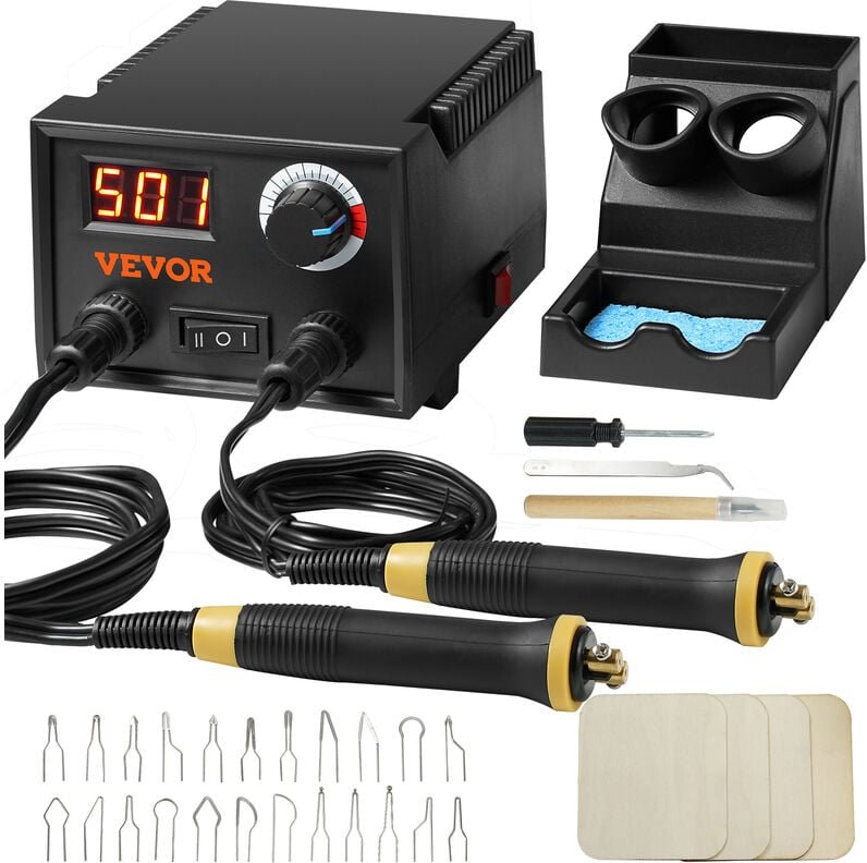 Vevor Professionelles Holzbrenner Werkzeug Brandmalerei, Brandmalerei-Set mit Dual-Stift & Dual-Anschluss, Brandmalgerät...