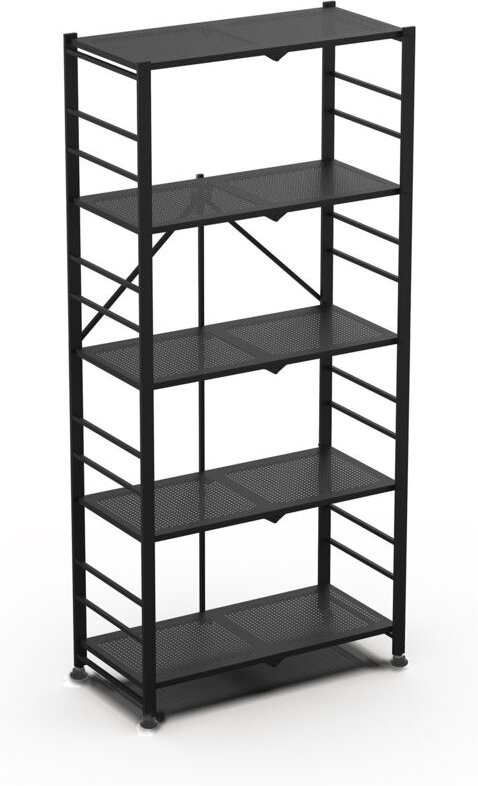 Regale Klein, 5 Böden, Tragkraft 40 kg, 71x38x156h cm Schwarz