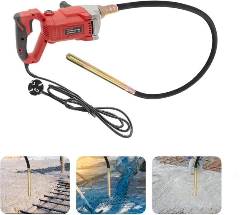 Betonrüttler, Elektrischer Betonrüttler, 1100 w, 220 v, mit 2 m gewelltem Stiel, Betonwerkzeuge, Tragbare Rüttelflasche,...