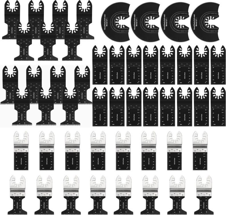 50 Tlg Multitool Werkzeug Sägeblätter, Oszillationswerkzeug mit Schleifpapier, Multifunktionswerkzeug Zubehör für Holz, ...
