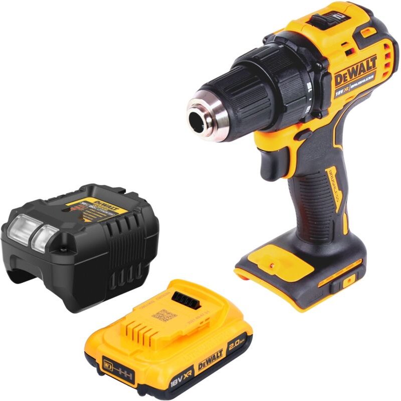 DeWalt DCD 708 D1 Akku Bohrschrauber 18 V 65 Nm Brushless + 1x Akku 2,0 Ah + Ladegerät
