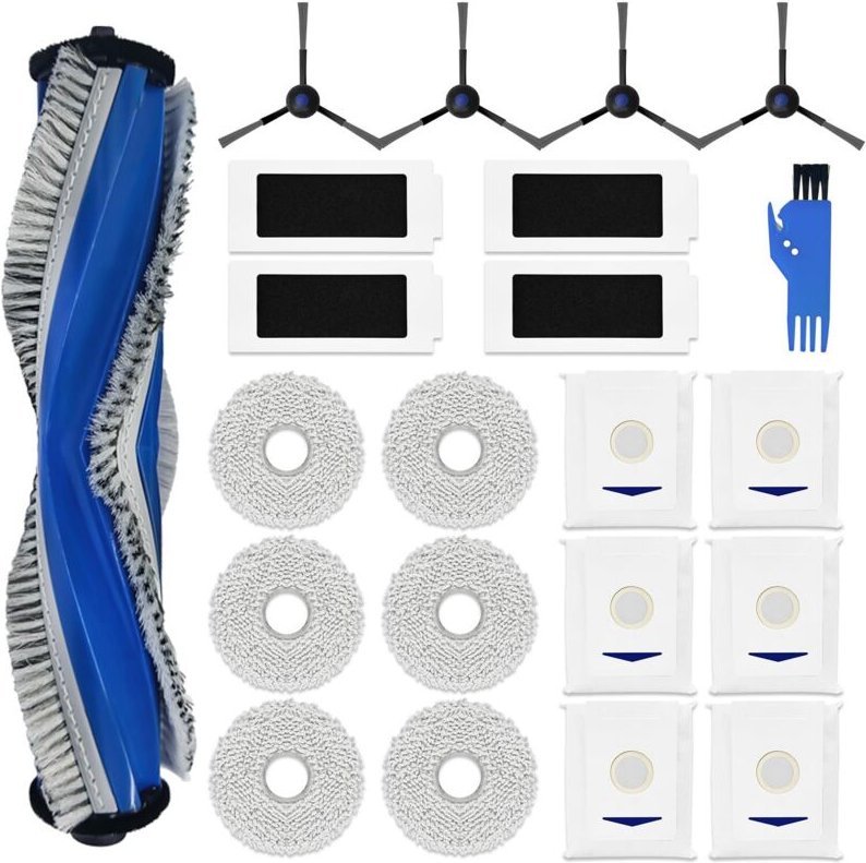 Zubehörset Kompatibel für Ecovacs Deebot T30 Pro Omni / T30 Omni Roboterstaubsauger Zubehör, 1 Hauptbürste, 4 HEPA-Filte...