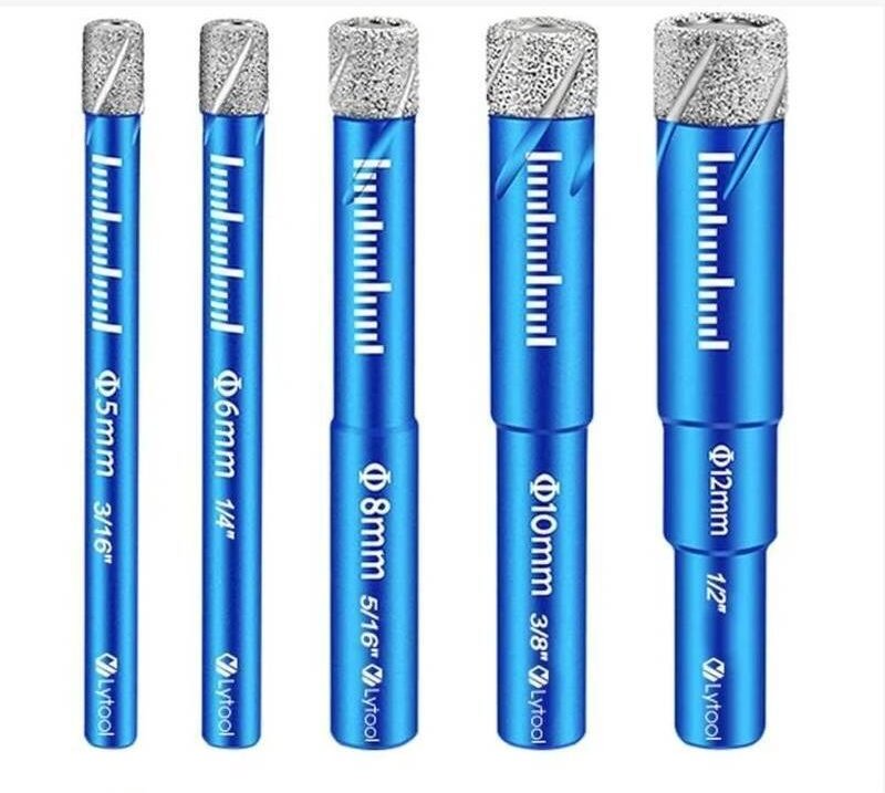 Set mit 5 Bohrern für Keramik, Glas, Granit, Marmor, Quarz, Spezialglasbohrer, Fliesenlochöffner, Diamant-Fliesenbohrer,...