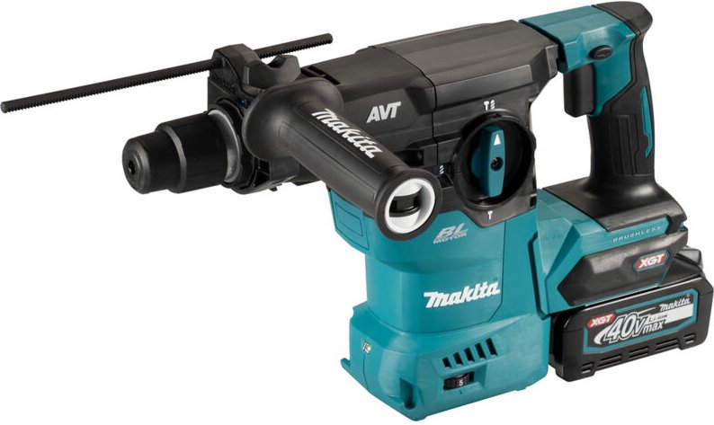 Akku-Kombihammer HR008GM202, 40 v, SDS-plus, incl. 2x Akku 4 Ah, Schnellladegerät, Zubehör, Staubabsaugung DX10, Transpo...