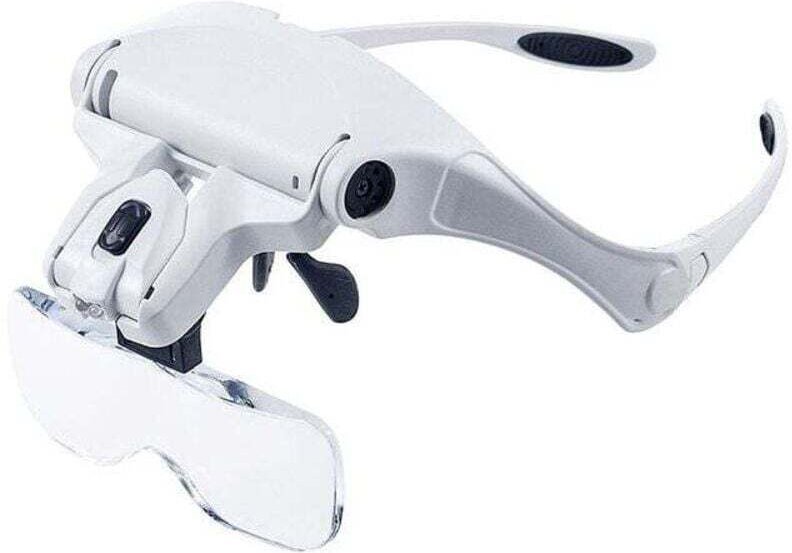 Vergrößerungsbrille mit LED-Beleuchtung – Vergrößerungsbrille mit 2 LED-Leuchten, XU, Kopfband-Vergrößerungshelm – 1- bi...