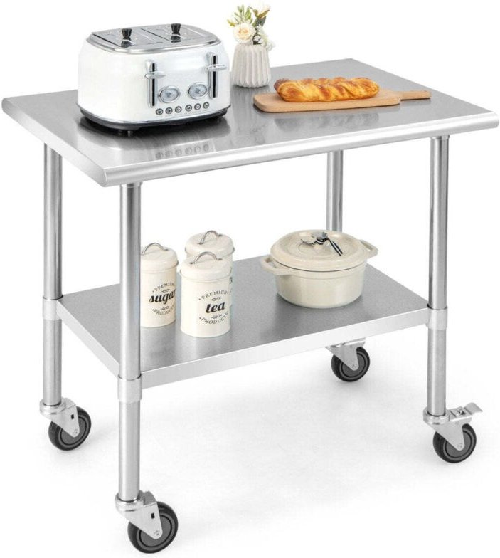 Edelstahltisch arbeitstisch kuchentisch edelstahl silbrig 915 x 61 x 885 cm