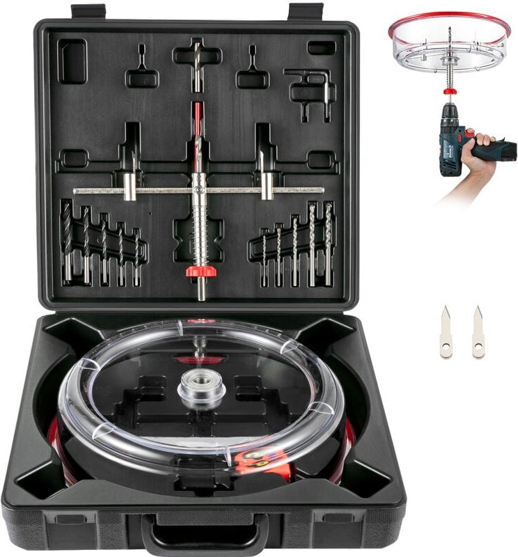 Einstellbares Lochsägen-Set, 1-5/8 Zoll bis 11-13/16 Zoll (40-300mm), Einbau-Lochsäge mit PC-Staubschutz, Zwei austausch...