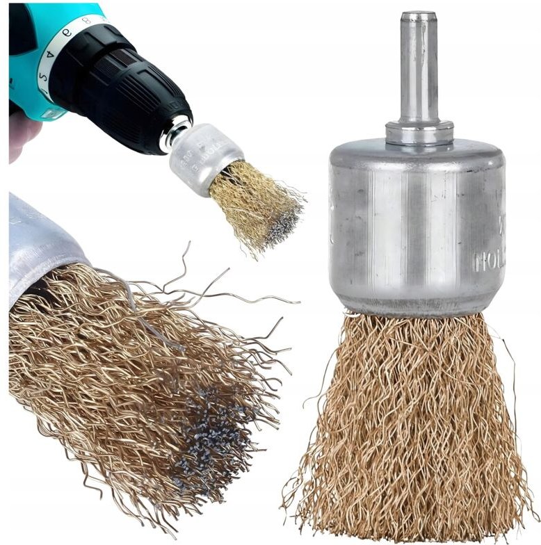19 mm BRASS BRUSH Drahtbürste für Bohrmaschine/Schrauber