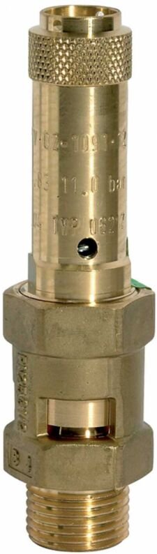 Riegler - Sicherheitsventil, Messing, g 1 1/2, Ansprechdruck 16 bar