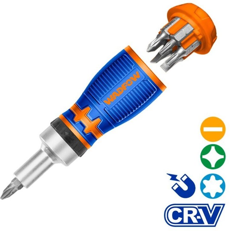 8-teiliger Ratschenschraubendreher-Bitsatz mit Cr-V-Schaft und kurzem Schaft – WSS8608