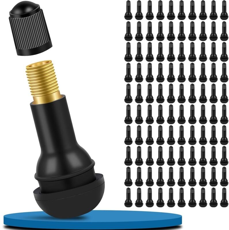 100 Stück TR413-Gummiventile, universelle Gummiventile, aufsteckbare Gummiventile, Autoventile, Gummiventilreifen für di...