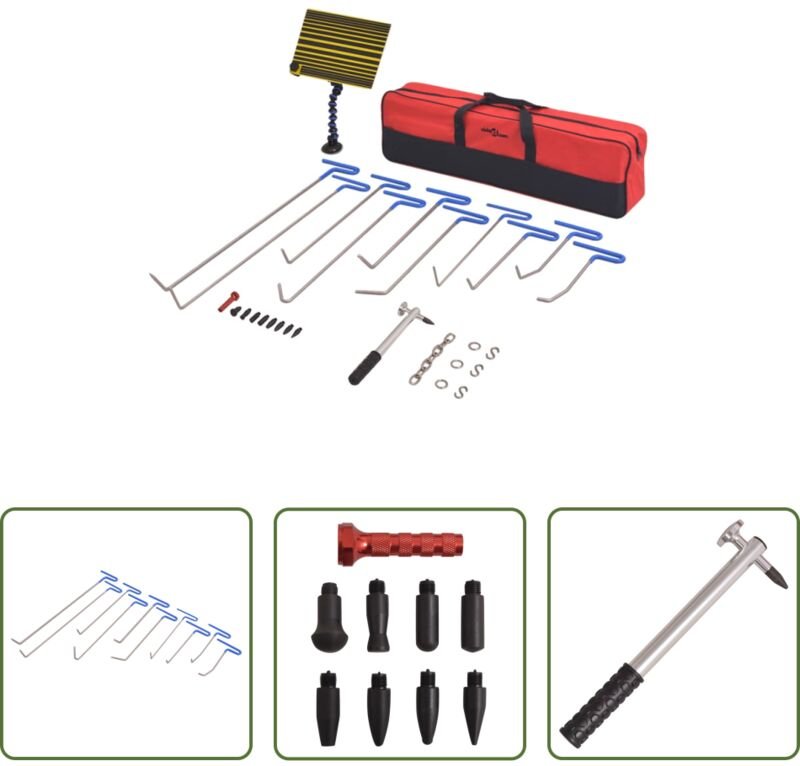 Dellenheber - 28-tlg. Ausbeulwerkzeug-Set Edelstahl