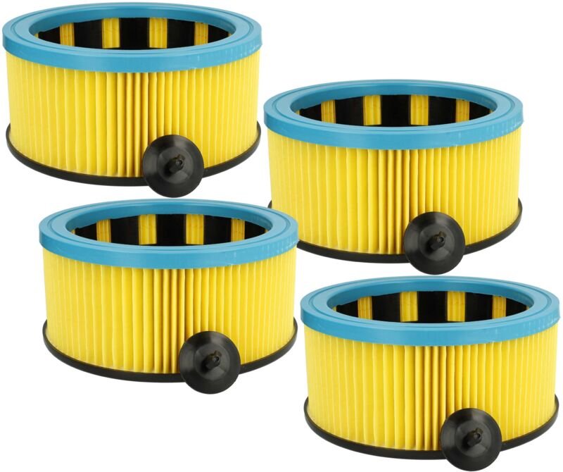 4x Faltenfilter kompatibel mit Starmix hs series, hs pa 1455 kfg fw, hs pa 1455 kfg, LD-1432 hmt Staubsauger - Patronenf...