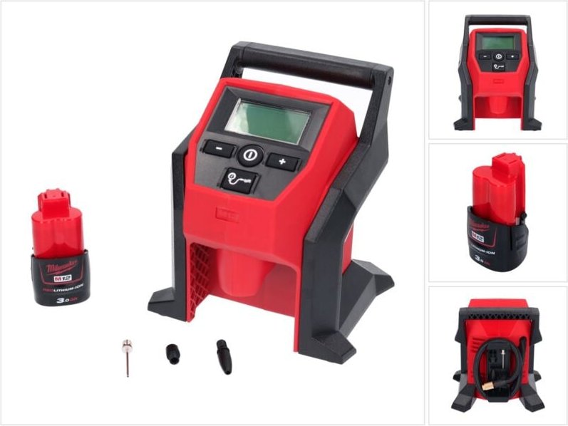 Milwaukee M12 BI-301 Akku Kompressor 12 V + 1x Akku 3,0 Ah - ohne Ladegerät