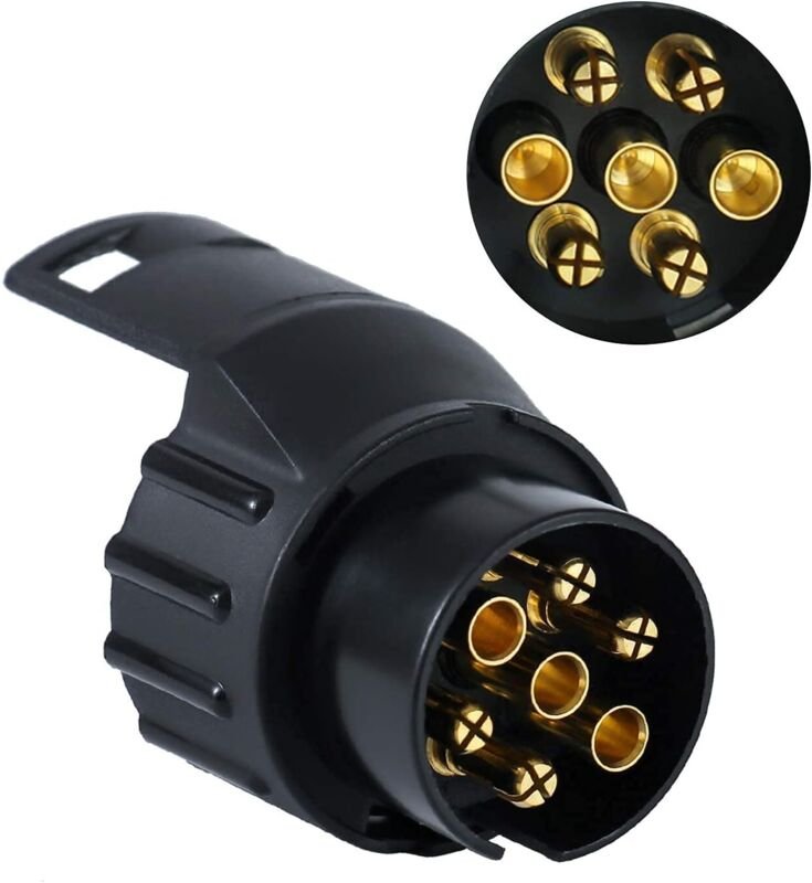 Anhängersteckdosenadapter, 13 auf 7 Zoll, Adapter für Anhängerkupplungssteckdose für Anhänger, LKW, Wohnwagen, Kombi