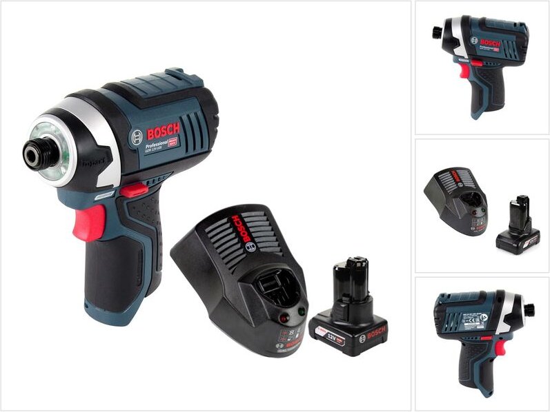 Bosch Professional - Bosch gdr 12V-105 Akku Drehschlagschrauber 12V 105Nm + 1x Akku 6,0Ah + Ladegerät
