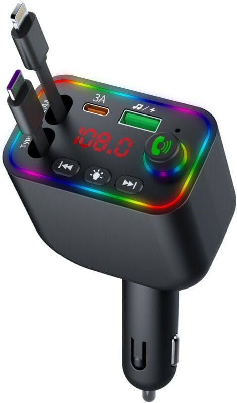 2-in-1-Pack: Bluetooth-FM-Autosender + Ultraschnellladegerät, Bluetooth-Freisprecheinrichtung