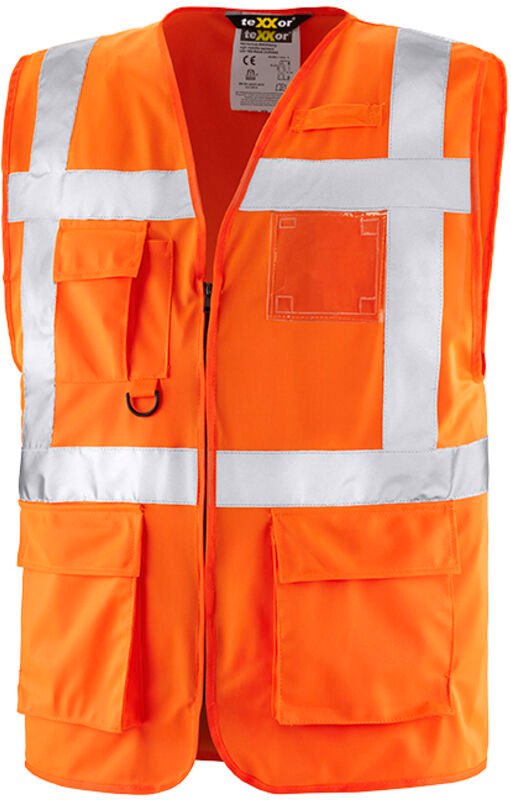 Thumbnail - teXXor® Warnschutz-Weste DUNDAS 100% Polyester leuchtorange 4207 Gr. 3XL