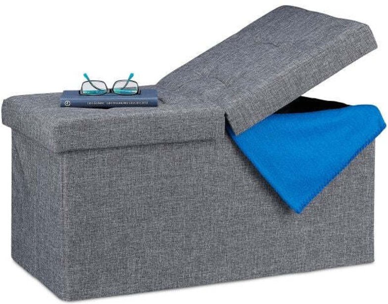 Storage bench with hinged lid
