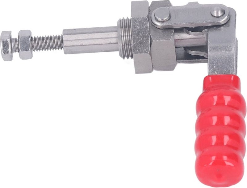 Schnellspann-Kniehebelklemme aus Edelstahl mit einer Haltekraft von 91 kg und einem Hub von 20 mm.