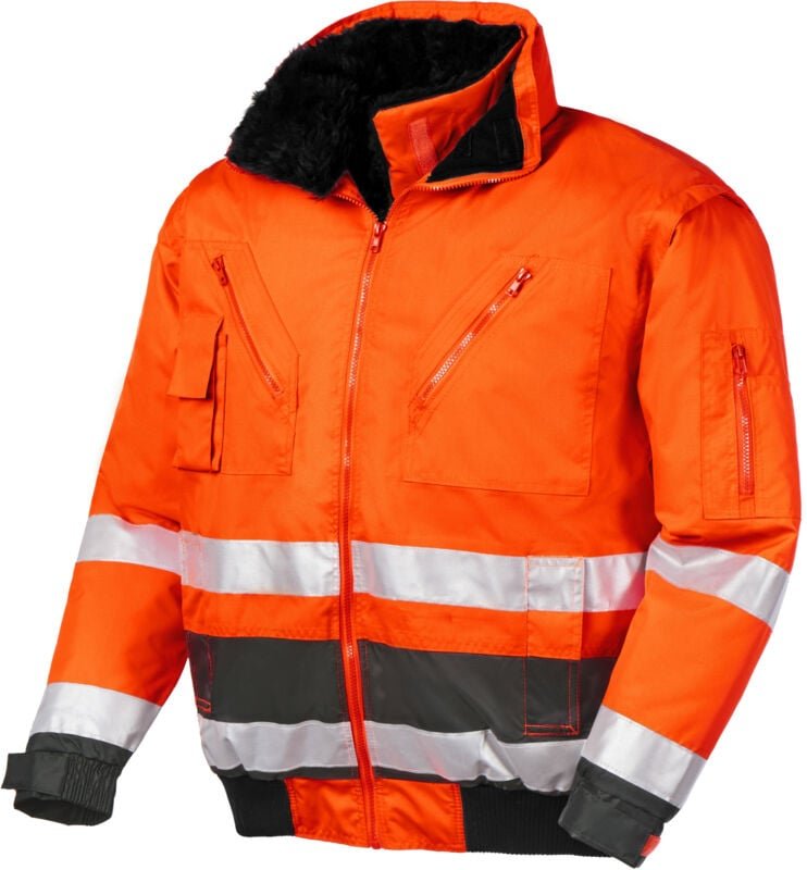 Warnschutz-Pilotenjacke VANCOUVER leuchtorange/grau Größe 5XL