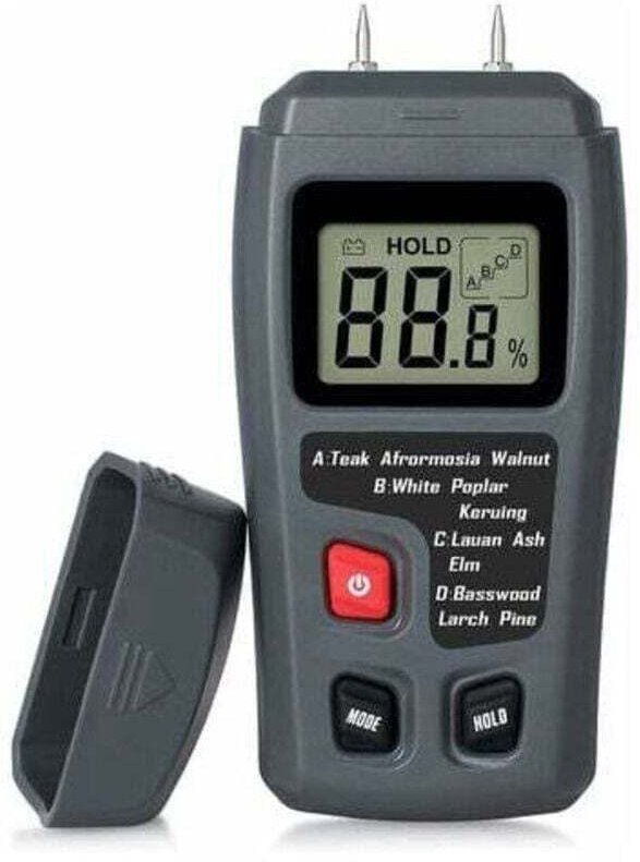Tragbares Holzfeuchtigkeitsmessgerät mit LCD-Display zur Messung der Holzfeuchtigkeit von Brennholz und Papier