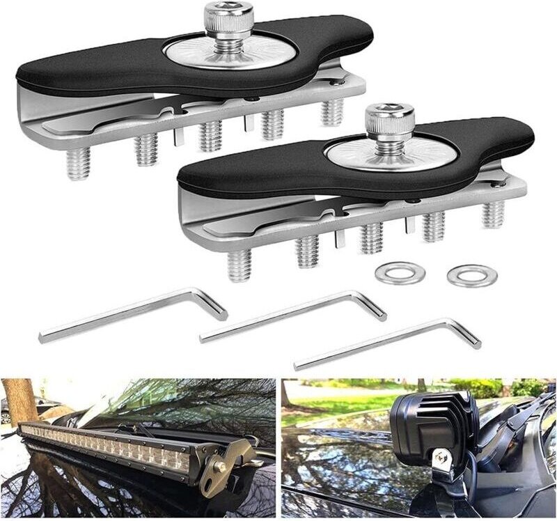 Set mit 2 Montagehalterungen für LED-Lichtleisten, aus Edelstahl, kompatibel mit Jeep, LKW, SUV, Limousine, Schrägheck, ...